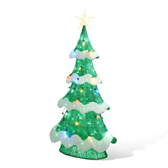 Glitzhome&reg; 4.5ft. Lighted Christmas 3D Mesh Tree Outdoor D&eacute;cor {1}