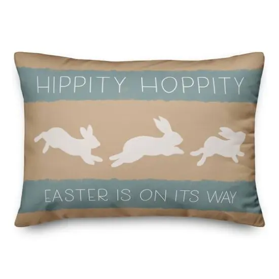 Hippity Hoppity Bunnies Tan 14" x 20" Indoor / Outdoor Pillow {1}