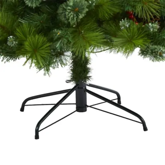 7ft. Pre-Lit Montana Mixed Pine, Pinecones & Berries Artificial Christmas Tree with Clear LED Lights {5}