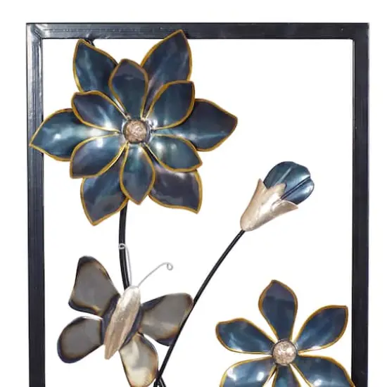 28" Black Metal Traditional Floral Wall D&eacute;cor Set {5}