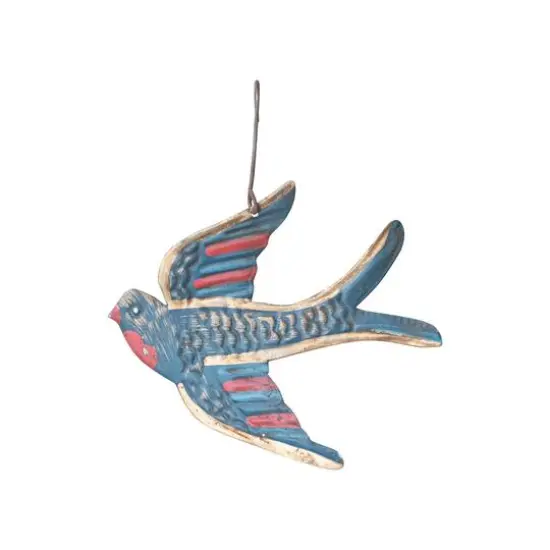 Hello Honey® 6" Multicolor Hand-Painted Metal Bird Ornament {1}