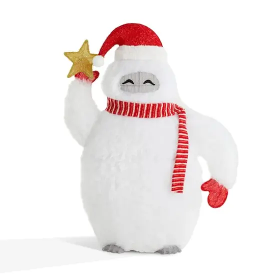 Glitzhome&reg; 42"H Lighted Christmas 3D Fabric Yeti Outdoor Decor {6}