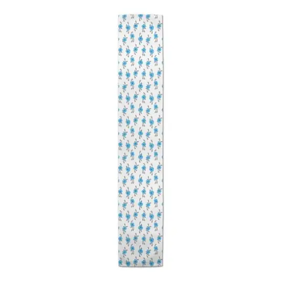 Blue Blooms 16" x 72" Cotton Twill Runner {4}