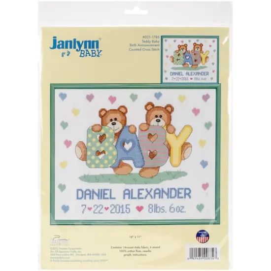 Janlynn&reg; Teddy Bear Sampler Counted Cross Stitch Kit {1}