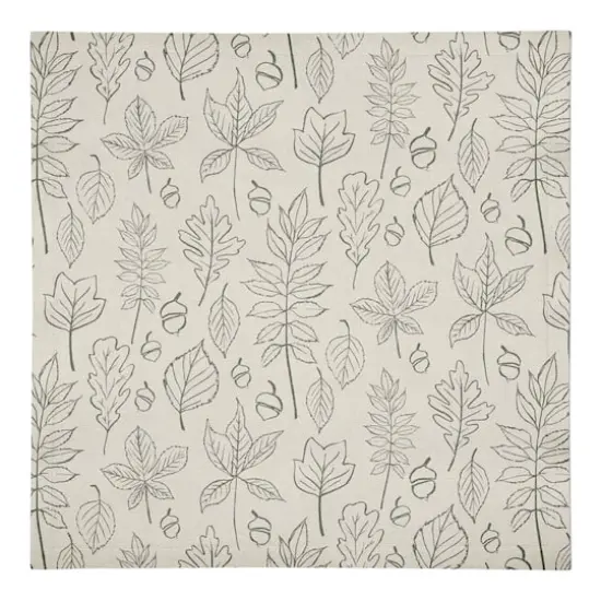 White Leaf Pattern Cotton Twill Napkin {1}