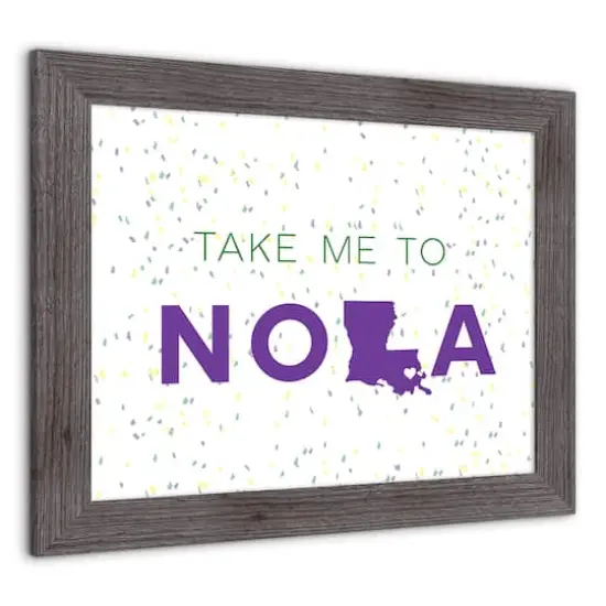 Take Me Nola Confetti Western Gray Framed Print {3}
