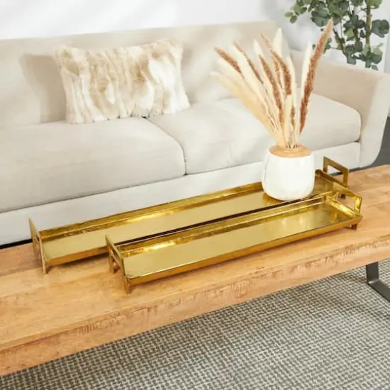 Golden Modern Aluminum Nesting Tray Set {3}