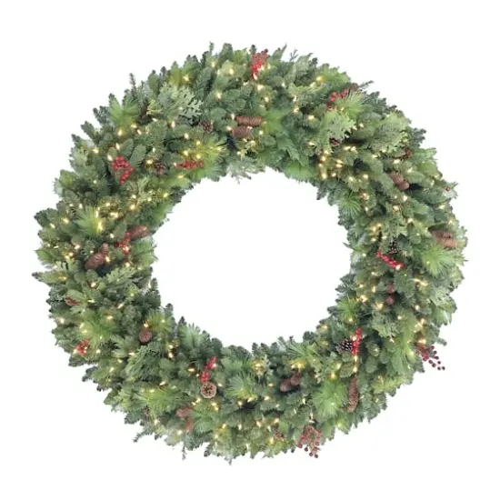 60'' Pre-Lit Rocky Mountain Spruce Christmas Wreath {1}