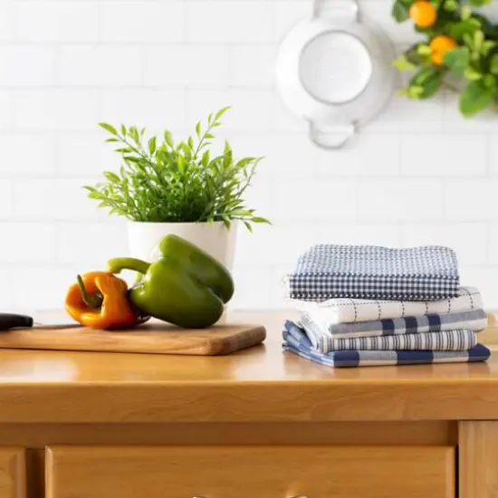 DII&reg; French Blue Farmhouse Woven Dishtowel Set {10}