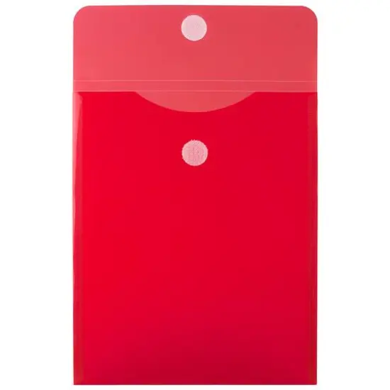 JAM Paper VELCRO&reg; Closure 9.75" x 11.5" Open End Envelopes, 12ct. Red {4}