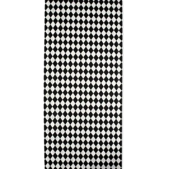 Black and Cream Harlequin Print Table Runner 14" x 108" {4}