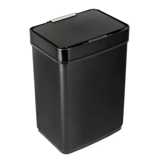 Honey Can Do 50L Black Stainless Steel Trash Can w/ Motion Sensor {1}