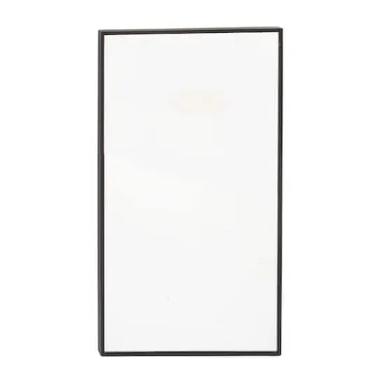 32" Black Contemporary Wood Wall Mirror {3}