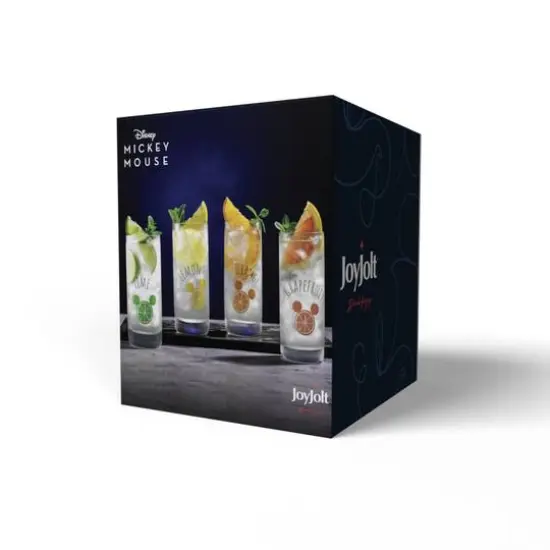 JoyJolt® Disney® 14.2oz. Mickey Mouse Citrus Tall Drinking Glass, 4ct. {7}