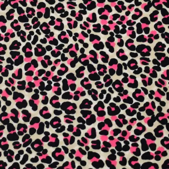 Fabric Merchants Pink Leopard Print Double Brushed Stretch Fabric {1}