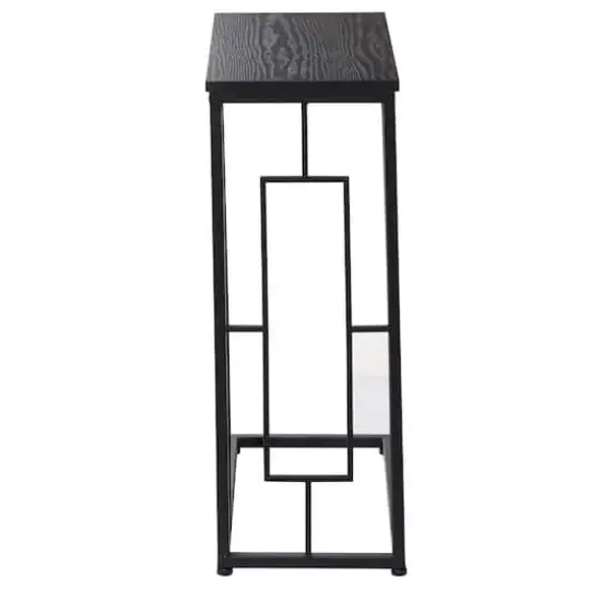 26" Black Metal Contemporary Accent Table {7}