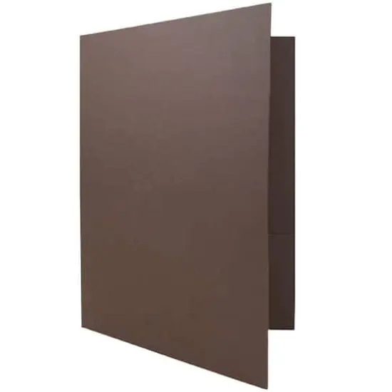 JAM Paper 2-Pocket Textured Linen Business Folders, 6ct. Chocolate Brown {6}