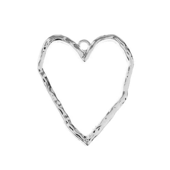 John Bead Silver Organic Heart Pendants, 3ct. {1}