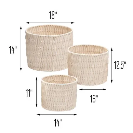 White Metal Frame Nesting Rope Baskets, 3ct. {6}