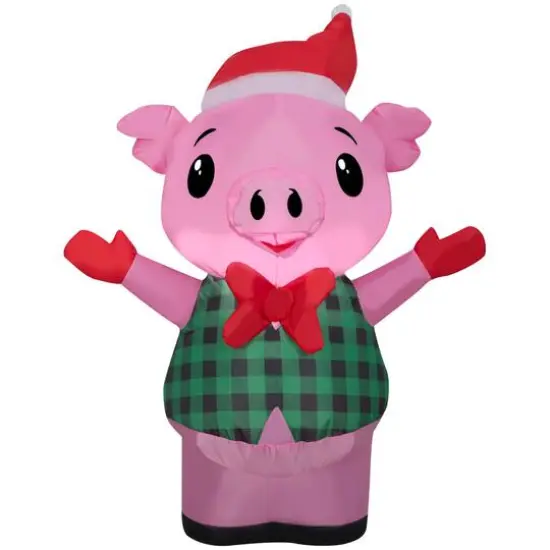 Airblown&reg; 3.5ft. Christmas Inflatable Pig in Vest {1}