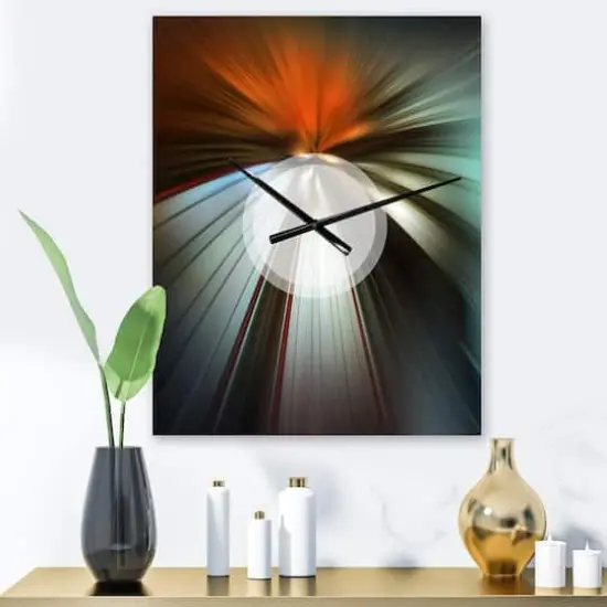 Designart Brown Focus Color Wall Clock {3}
