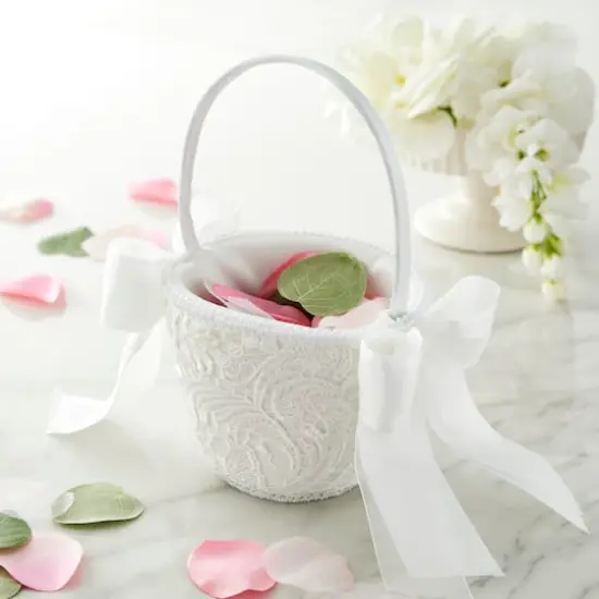 White Vintage Lace Flower Basket by Celebrate It&trade; {3}