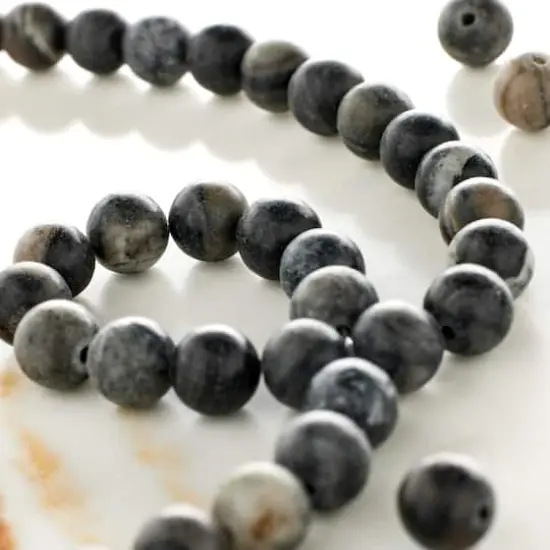 Black Network Stone Round Beads, 8mm by Bead Landing&trade; {3}