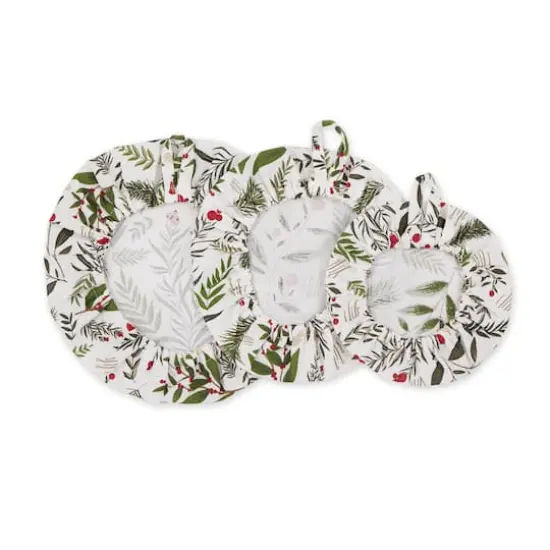 DII&reg; Holiday Sprigs Print Dish Cover Set, 3ct. {4}