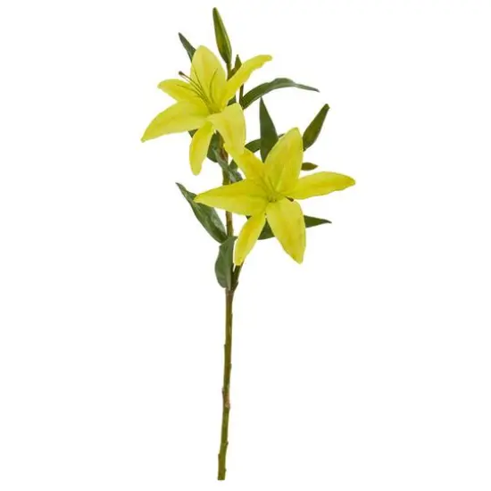 Lily Artificial Flower Stems, 6ct. Yellow {1}