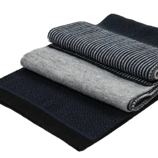 Glitzhome&reg; 70" Men's Black, White & Gray Scarf {7}