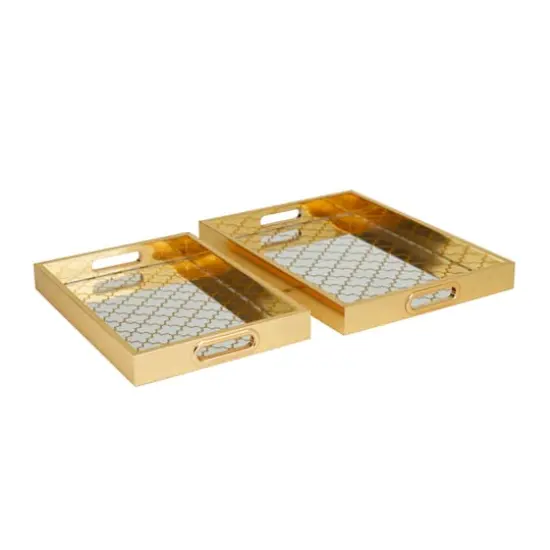 Gold Honeycomb Plastic Glam Tray Set {3}