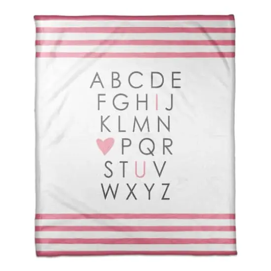 I Heart You Pink Throw Blanket {1}