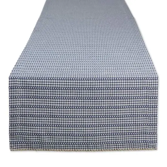 DII&reg; 108" French Blue Farmhouse Gingham Table Runner {1}