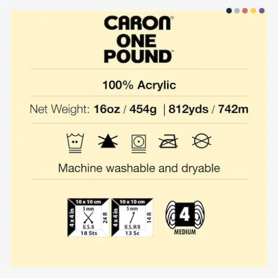 Caron&reg; One Pound&trade; Yarn Med Gray Mix {9}