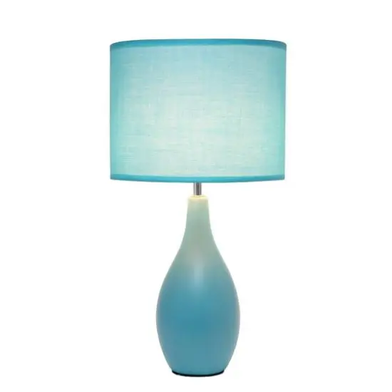 Creekwood Home Essentix 18" Ceramic Dewdrop Table Lamp Blue {6}
