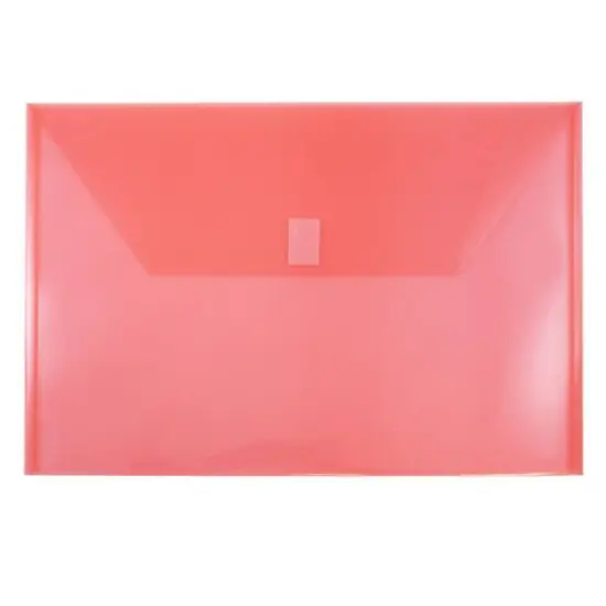 JAM Paper 9.75" x 14.5" Plastic Hook & Loop Closure Envelopes, 12ct. Red {1}