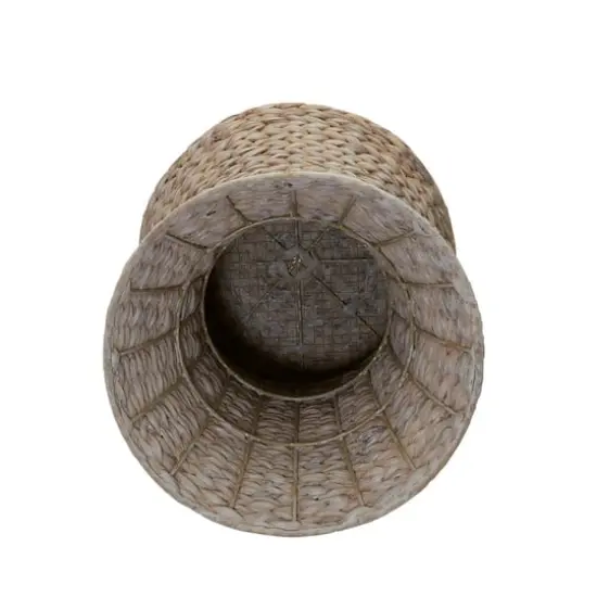 Household Essentials 21" Woven Hyacinth Hourglass End Table White {6}