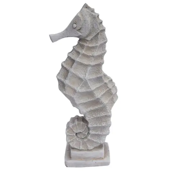 Santa's Workshop 16.5" Antique White Sea Horse D&eacute;cor {1}