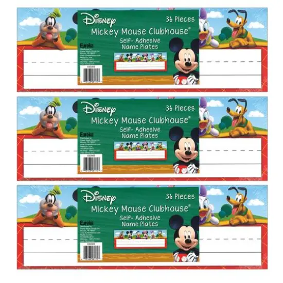 Eureka&reg; Mickey Mouse Clubhouse&reg; Self-Adhesive Name Plates, 3 Packs of 36 {1}