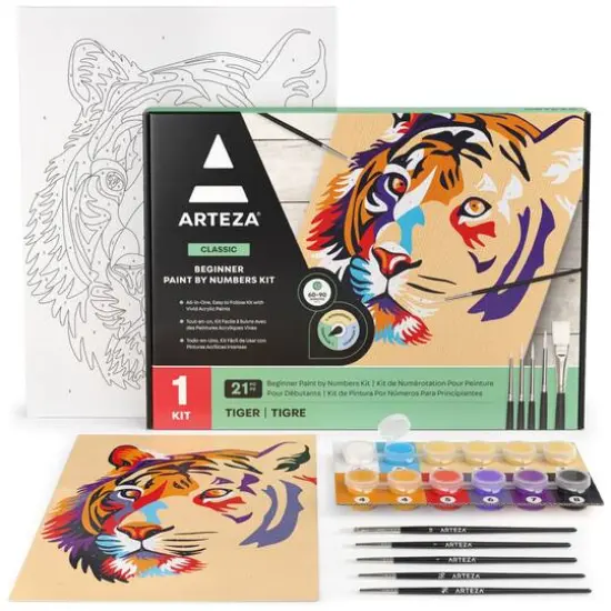 Arteza&reg; Tiger Paint by Numbers Kit {1}