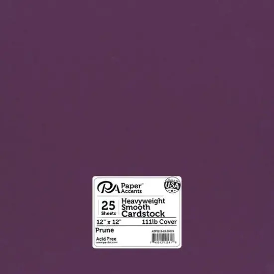 PA Paper&trade; Accents 12" x 12" 111lb. Smooth Cardstock, 25 Sheets Prune {1}