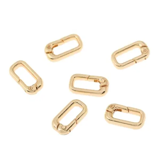 19mm Metal Rectangle Hinged Closures, 6ct. by Bead Landing&trade; Gold {1}