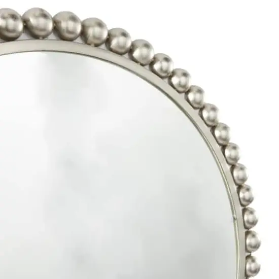 CosmoLiving by Cosmopolitan Silver Metal Wall Mirror with Bead Detailing 36" x 1" x 36" {4}