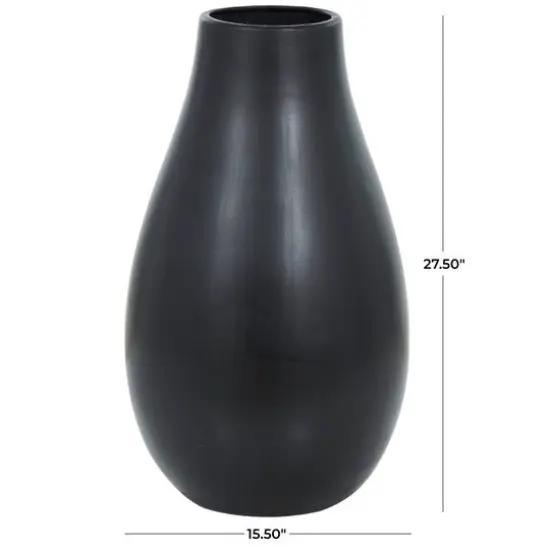 27.5" Ceramic Minimalistic Floor Vase Black {8}