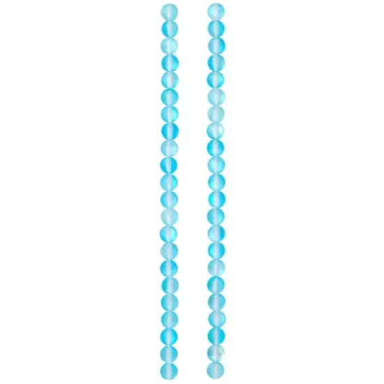 Matte Aqua Opal Glass Round Beads, 6mm by Bead Landing&trade; {4}
