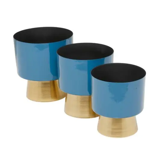 Blue Modern Planter, Set of 3" 10", 11", 9" {3}