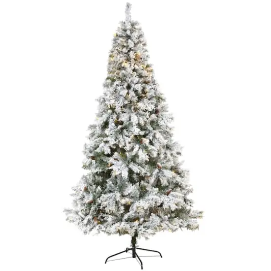 8ft. Pre-Lit White River Mountain Pine Artificial Christmas Tree, Clear LED Lights {1}