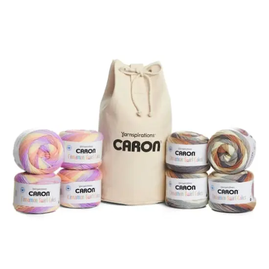 Caron® Cinnamon Swirl Cakes™ Yarn Value Pack with Canvas Bag {1}