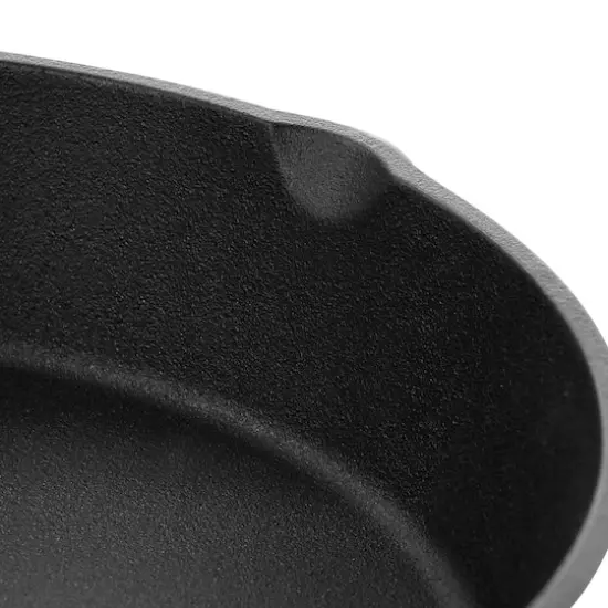 MegaChef 10" Round Black Preseasoned Cast Iron Frying Pan {5}