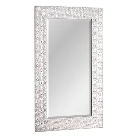 Head West 29" Chrome & White Tile Textured Frame Vanity Mirror {9}